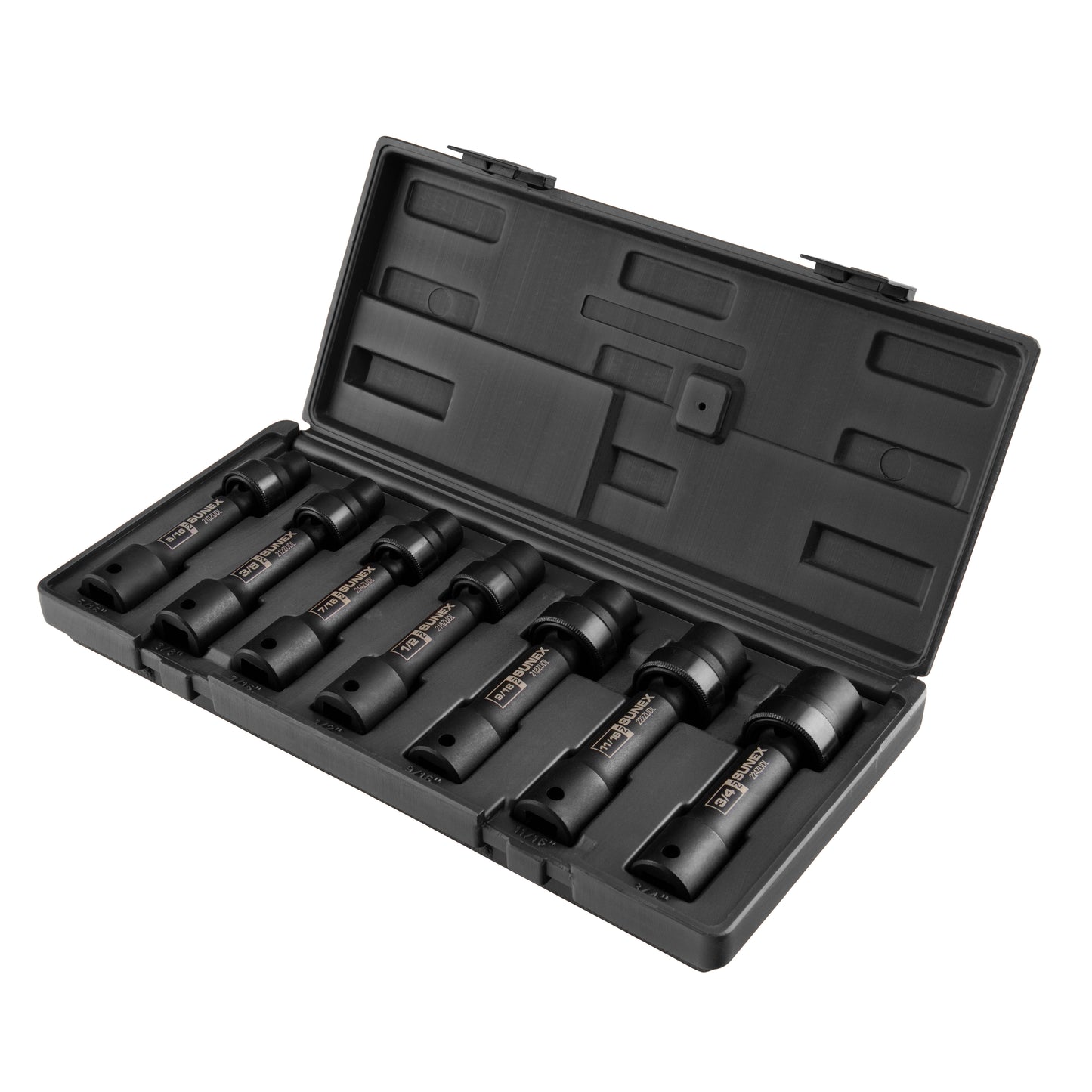 1/2" DRIVE SAE 12 POINT DRIVELINE LIMITED CLEARANCE UNIVERSAL 7-PIECE IMPACT SOCKET SET