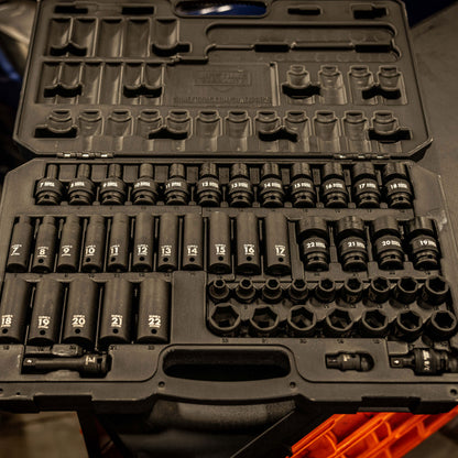 3/8" DRIVE METRIC 6 POINT STANDARD & DEEP WITH UNIVERSAL SOCKETS 51-PIECE MASTER IMPACT SOCKET SET