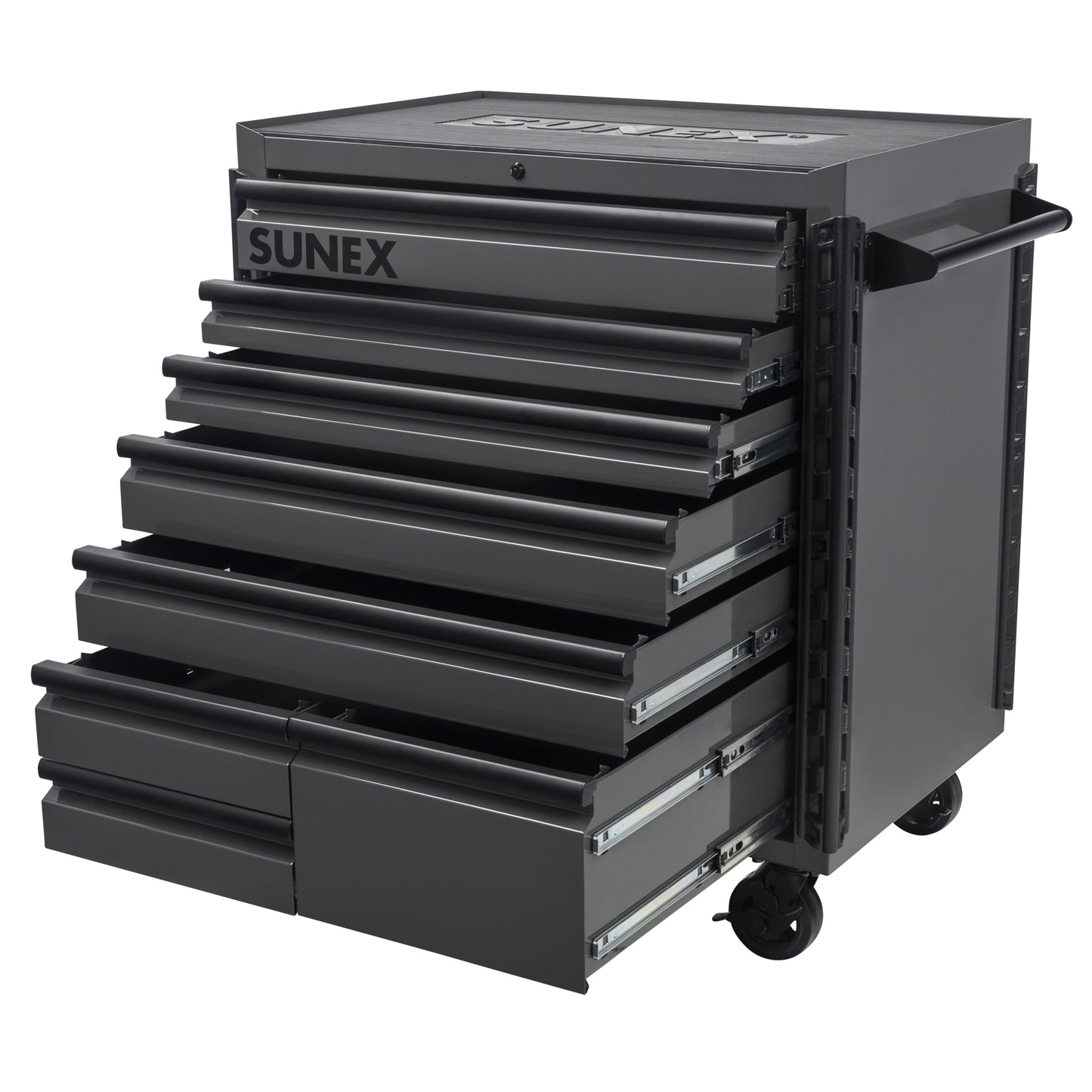 41" 8 DRAWER PREMIUM SERVICE CART WITH FLAT WORK SURFACE TOP – GRAY
