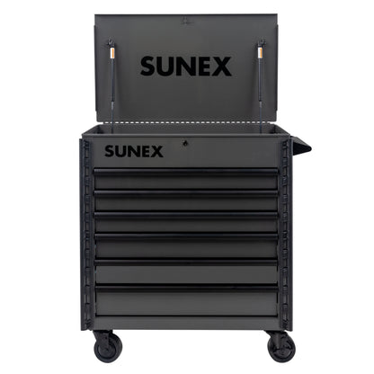 39" 6 DRAWER PREMIUM SERVICE CART – GRAY