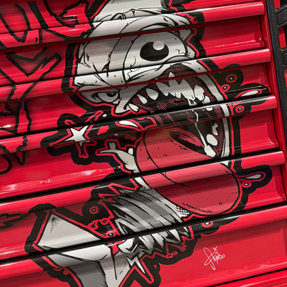 TONY SQUINDO “FOUL PLUG” PREMIUM FULL DRAWER SERVICE CART - RED