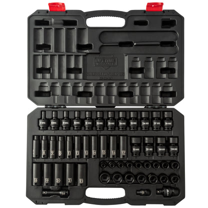 3/8" DRIVE METRIC 6 POINT STANDARD & DEEP WITH UNIVERSAL SOCKETS 51-PIECE MASTER IMPACT SOCKET SET