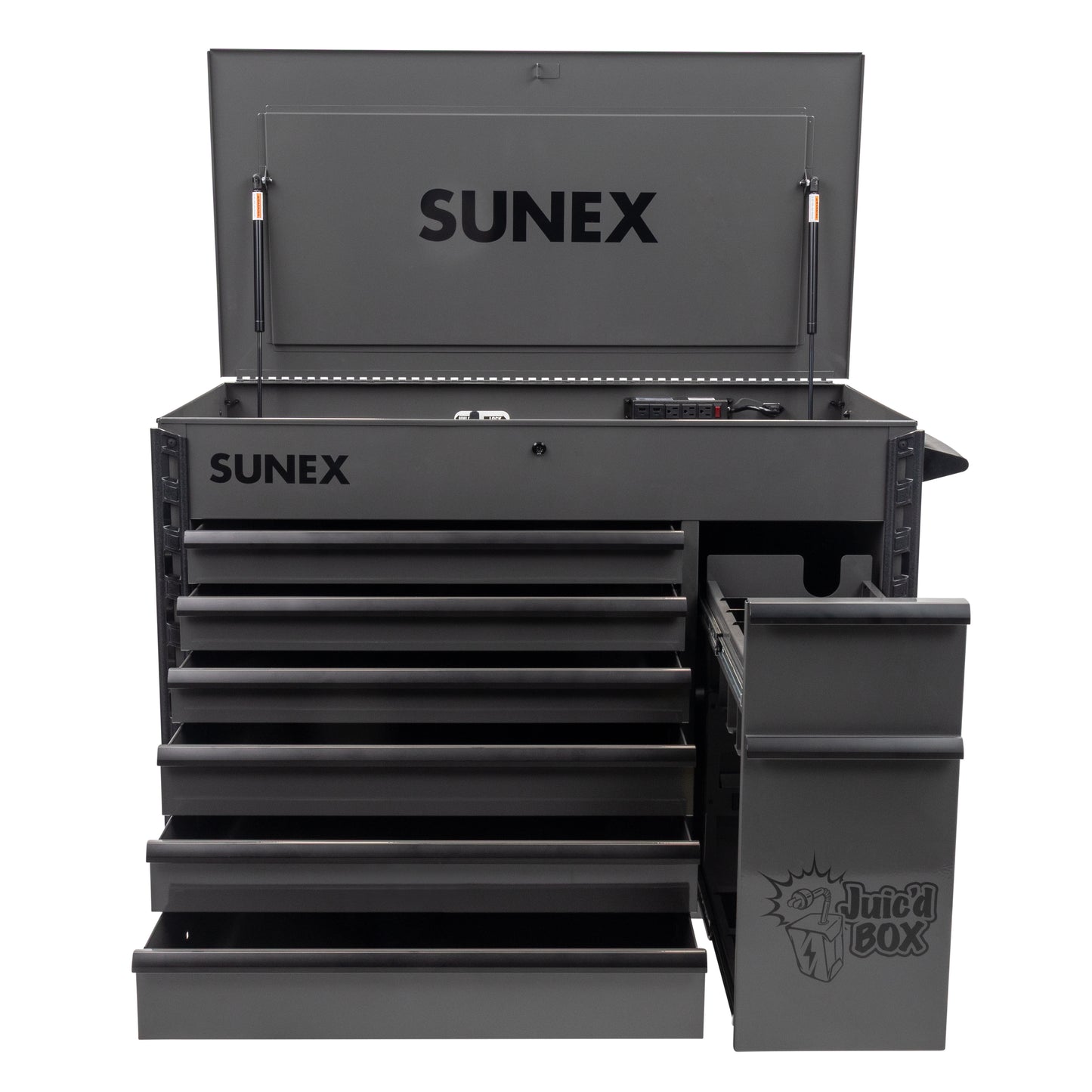 JUIC’D BOX 50" 7 DRAWER POWERED CART – GRAY