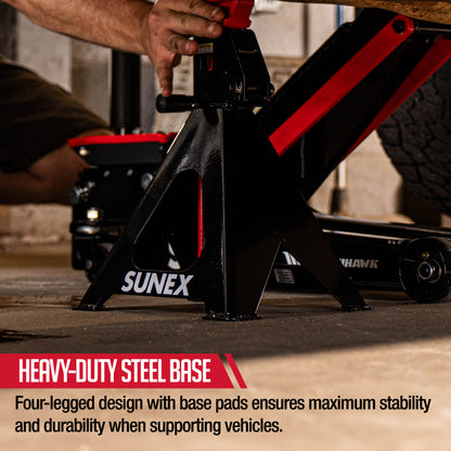 6 TON HEAVY DUTY RATCHETING JACK STANDS (PAIR)