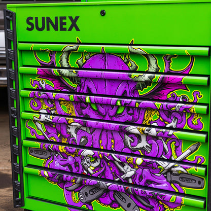 TONY SQUINDO – CTOOLU – 39" 6 DRAWER PREMIUM SERVICE CART – LIME GREEN