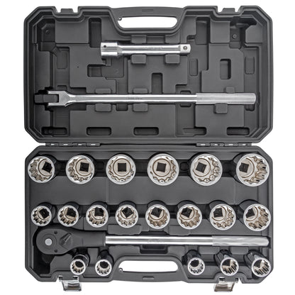 3/4" DRIVE SAE 12 POINT STANDARD 22-PIECE SOCKET SET