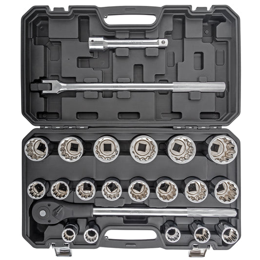 3/4" DRIVE SAE 12 POINT STANDARD 22-PIECE SOCKET SET