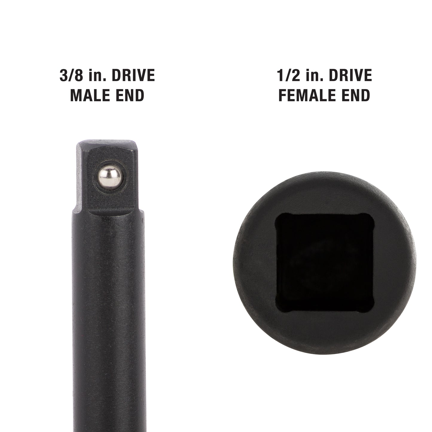 1/2" DRIVE (FEMALE END) TO 3/8" DRIVE (MALE END) 36" IMPACT EXTENSION FOR TRANSMISSIONS