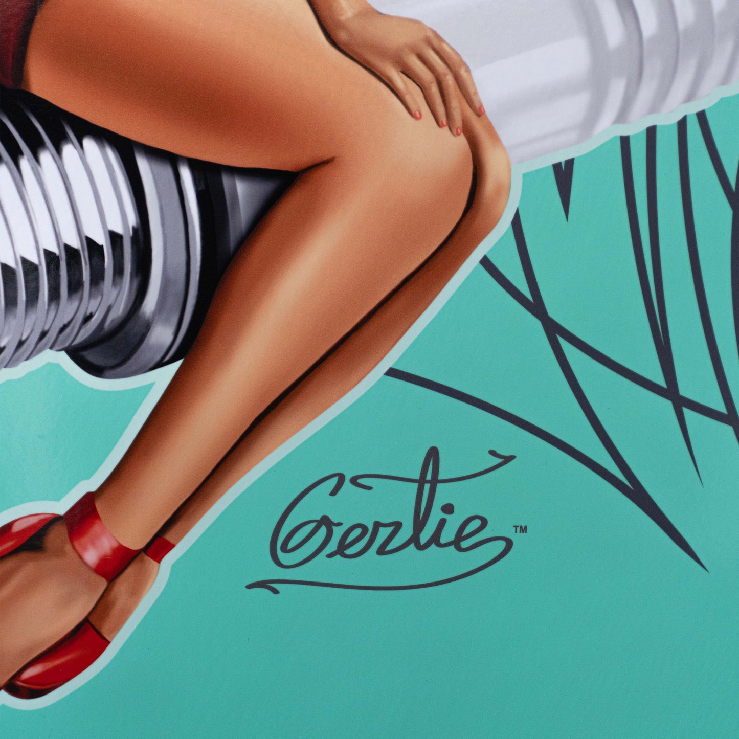 PIN-UP SERIES “GERTIE” – 39" 6 DRAWER PREMIUM SERVICE CART – ATOMIC ANGEL AQUA