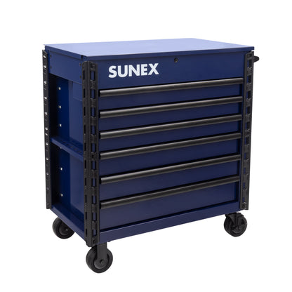 39" 6 DRAWER PREMIUM SERVICE CART – BLUE