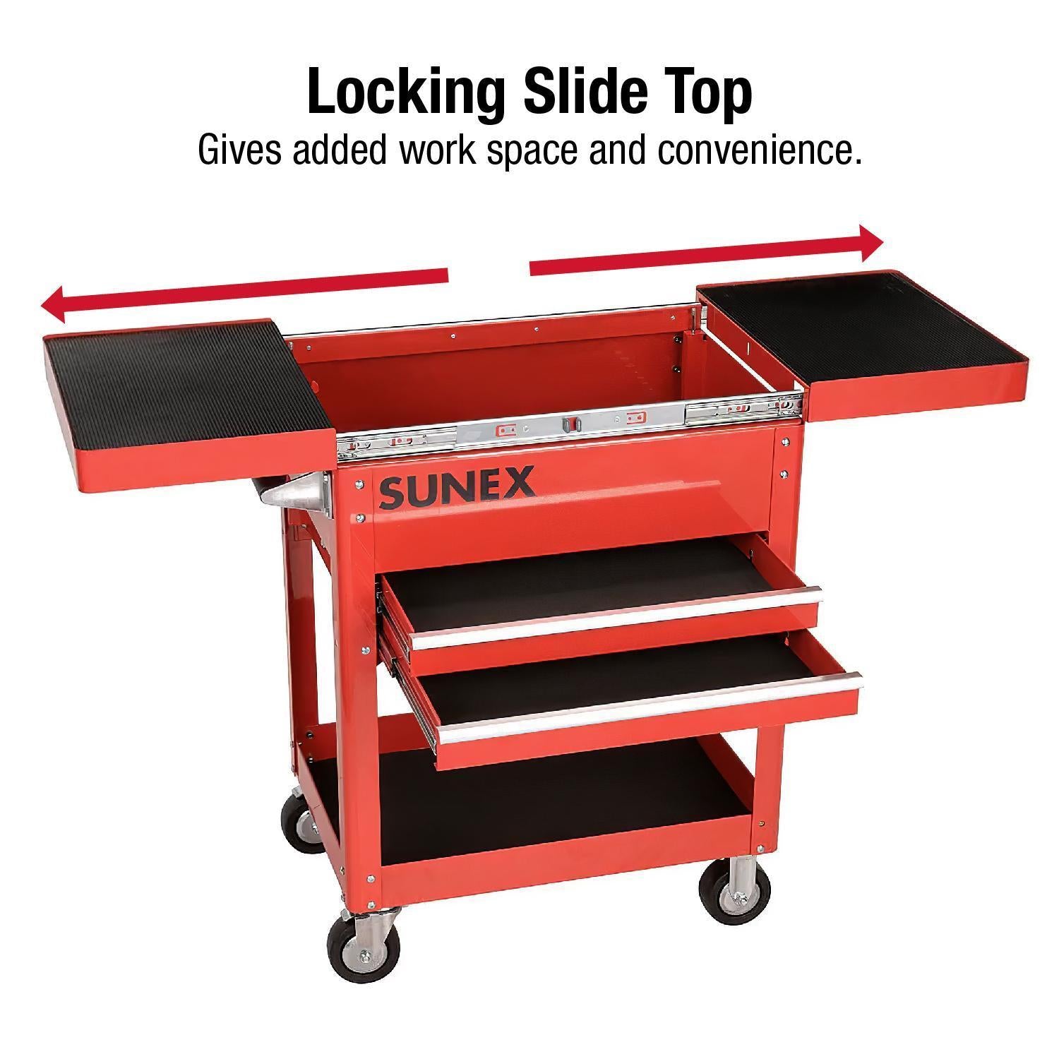 Compact Slide Top Utility Cart - Red – SUNEX Tools