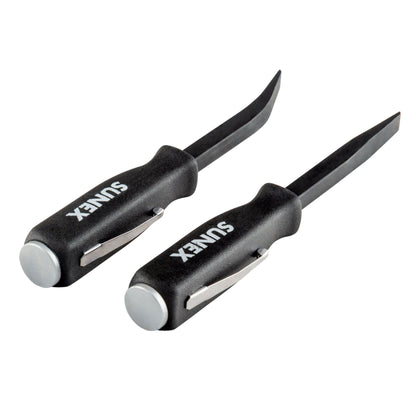 2 PIECE MINI MULTI TIP PRY BAR SET WITH STRIKING CAPS (STRAIGHT & CURVED TIP)