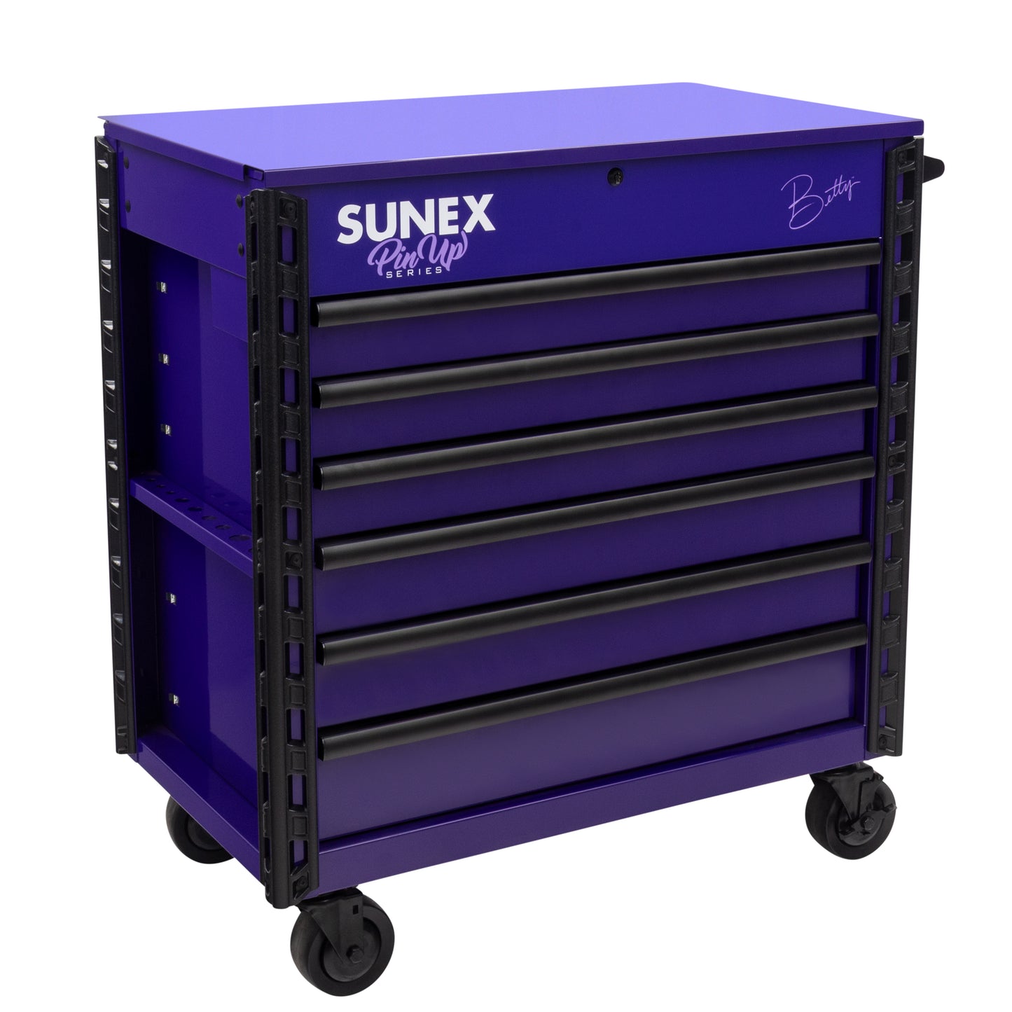 PIN-UP SERIES “BETTY” – 39" 6 DRAWER PREMIUM SERVICE CART – PIN-UP PLUM