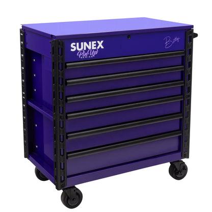 PIN-UP SERIES “BETTY” – 39" 6 DRAWER PREMIUM SERVICE CART – PIN-UP PLUM