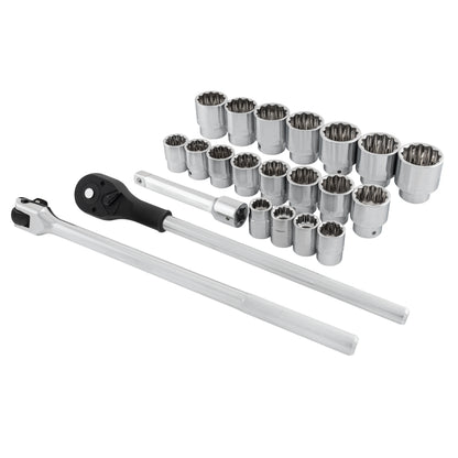 3/4" DRIVE SAE 12 POINT STANDARD 22-PIECE SOCKET SET