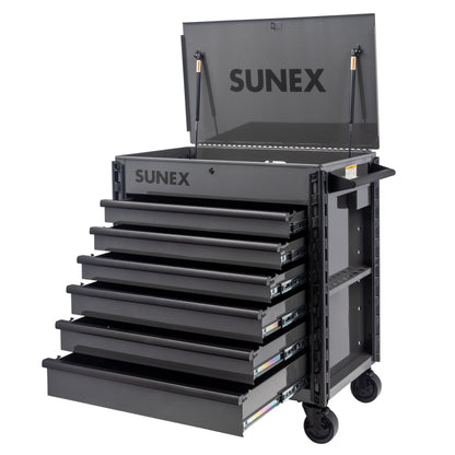 39" 6 DRAWER PREMIUM SERVICE CART – GRAY