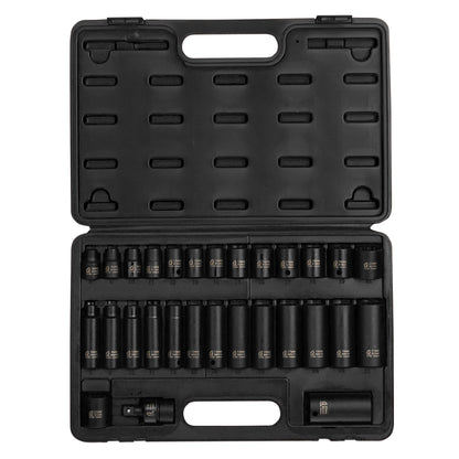 3/8" DRIVE METRIC 12 POINT STANDARD & DEEP 29-PIECE MASTER IMPACT SOCKET SET