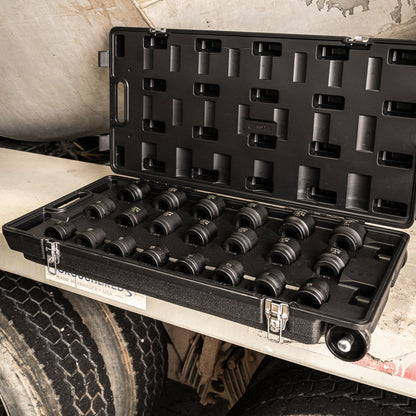 1" DRIVE SAE 6 POINT STANDARD 21-PIECE IMPACT SOCKET SET