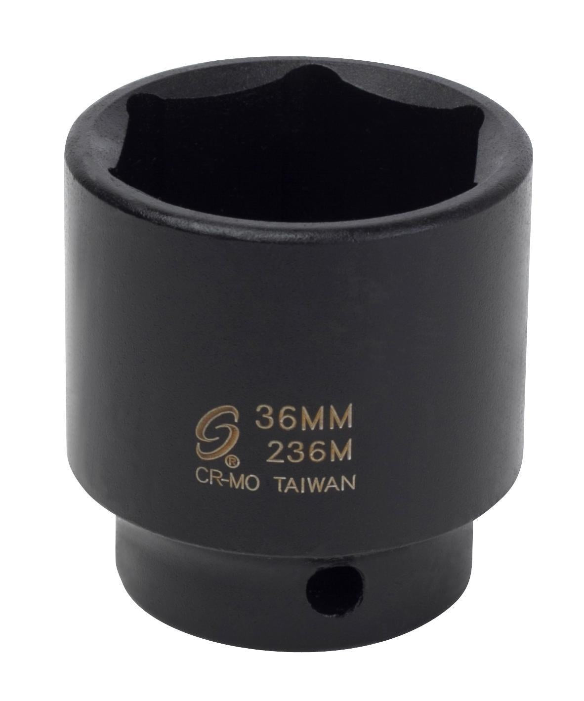 thumbnail image 2 of Grey Pneumatic 2036M 1/2″ Drive X 36mm Standard Impact Socket – 6-Point, Metric 2 of 3