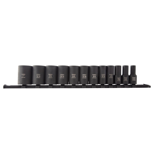 3/8" DRIVE SAE 12 POINT MID-DEPTH 12-PIECE IMPACT SOCKET SET