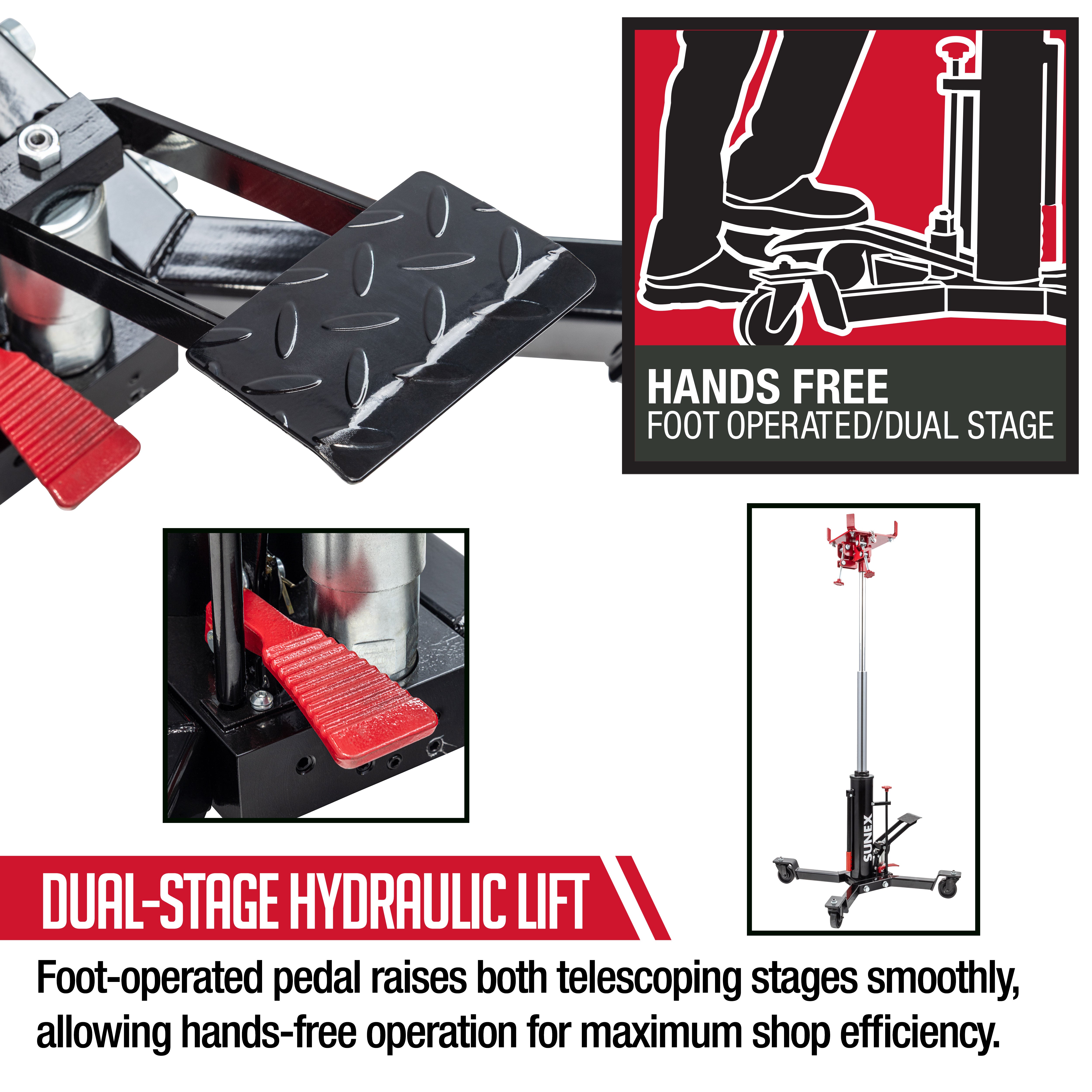 1000-Pound Telescopic Transmission Jack – SUNEX Tools