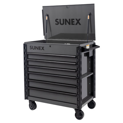39" 6 DRAWER PREMIUM SERVICE CART – GRAY