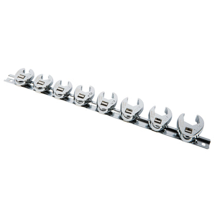 8 PIECE 3/8" DRIVE SAE CROWFOOT WRENCH SET