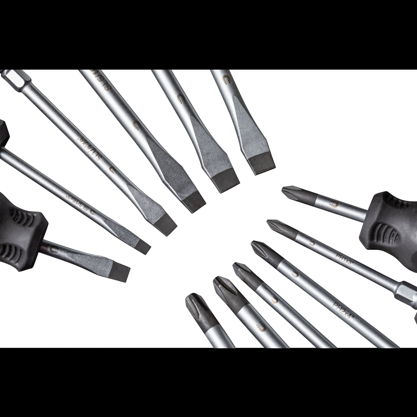 PHILLIPS® & SLOTTED MAGNETIC 12 PIECE SCREWDRIVER SET IN EVA FOAM