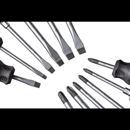 PHILLIPS® & SLOTTED MAGNETIC 12 PIECE SCREWDRIVER SET IN EVA FOAM