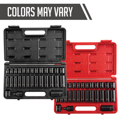 3/8" DRIVE METRIC 6 POINT STANDARD & DEEP 29-PIECE MASTER IMPACT SOCKET SET
