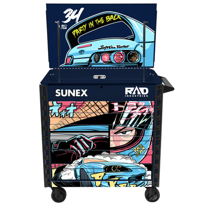 RAD DAN MANGA - 39" 6 DRAWER PREMIUM SERVICE CART – BLUE