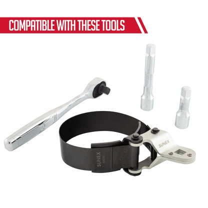 HEAVY-DUTY OIL FILTER BAND WRENCH 4-1/8" - 4-5/8" (105MM - 118MM)