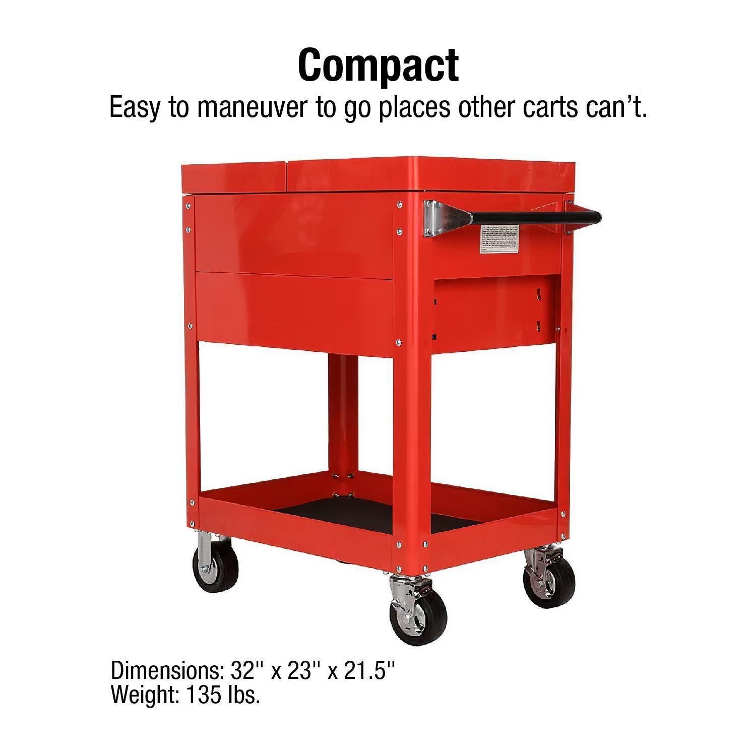 Compact Slide Top Utility Cart - Red – SUNEX Tools