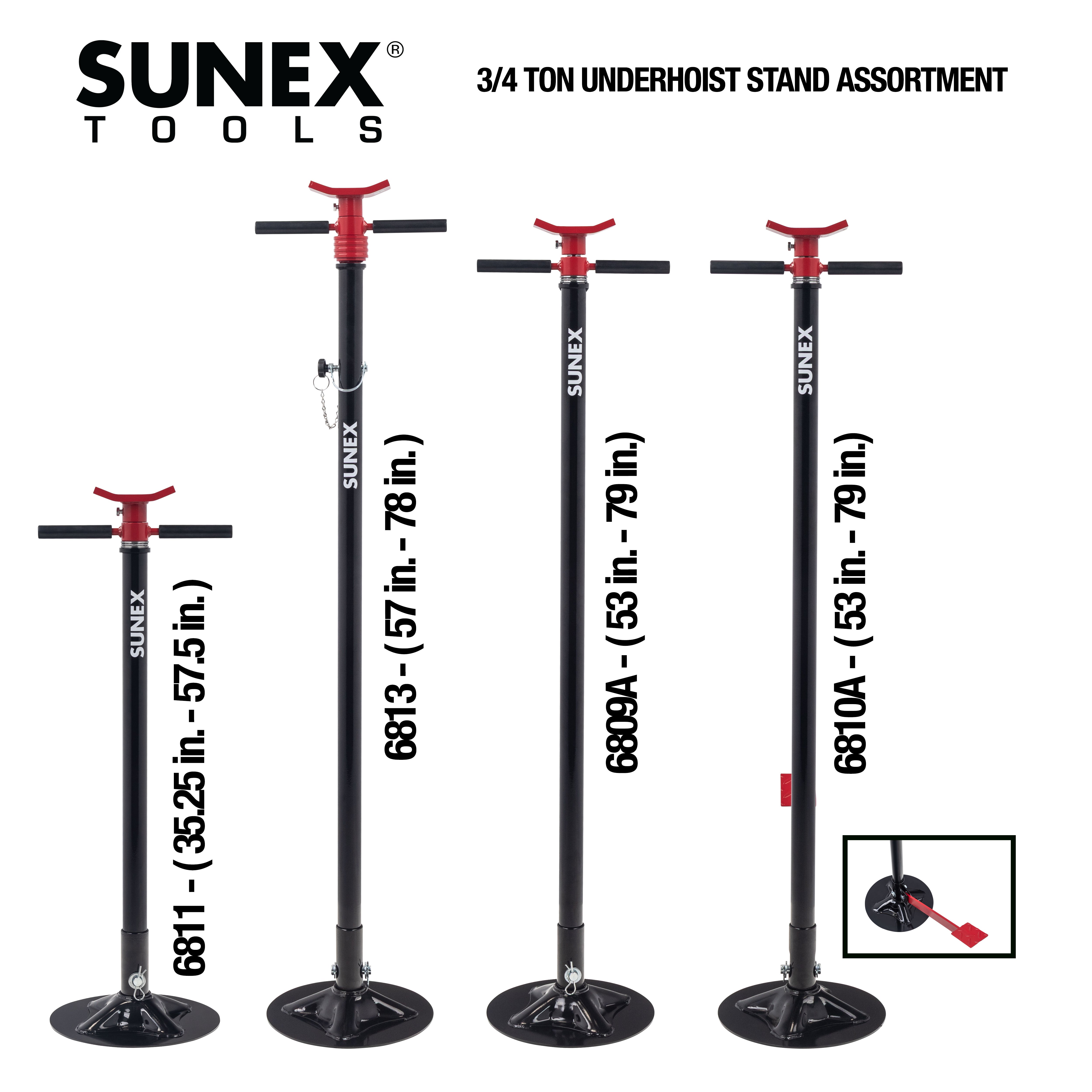 3/4 Ton Short Underhoist Stand – SUNEX Tools