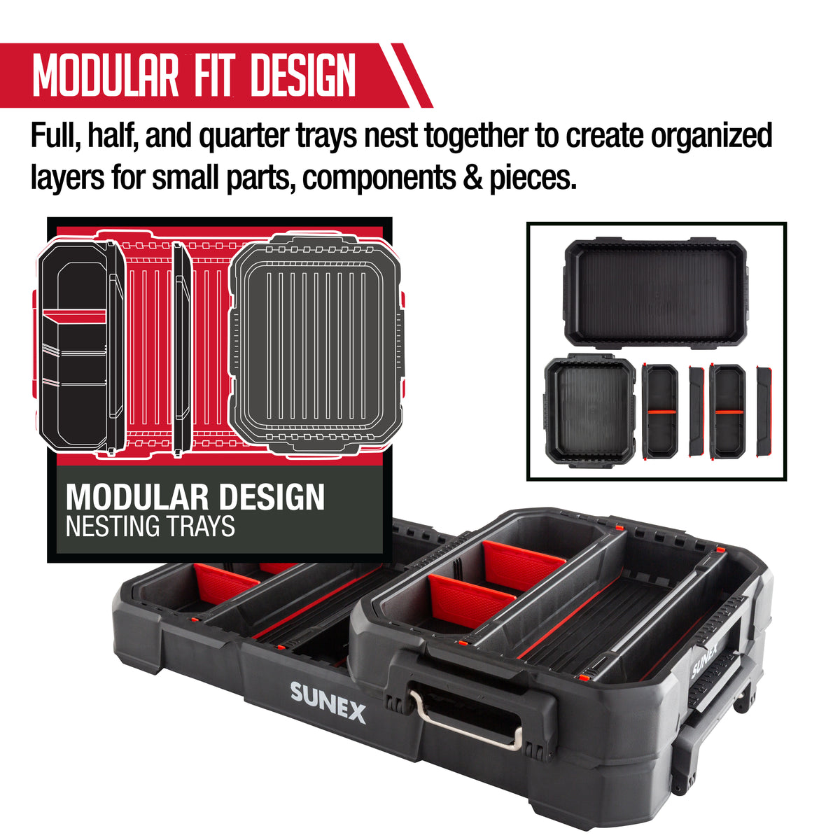 12 PIECE FULL AND HALF PARTS TRAY SET