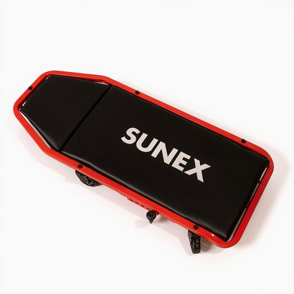 DELUXE CREEPER WITH ADJUSTABLE HEADREST - BLACK/RED