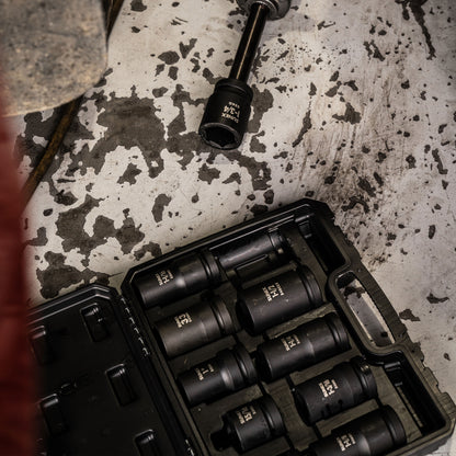 1" DRIVE SAE & METRIC 6 POINT HEAVY-DUTY WHEEL 10-PIECE IMPACT SOCKET SET