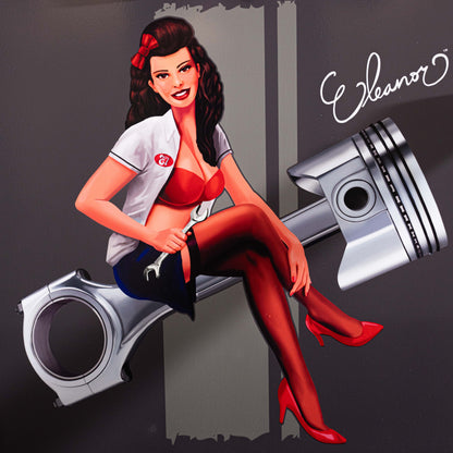 PIN-UP SERIES “ELEANOR” – 39" 6 DRAWER PREMIUM SERVICE CART – SIREN SMOKE