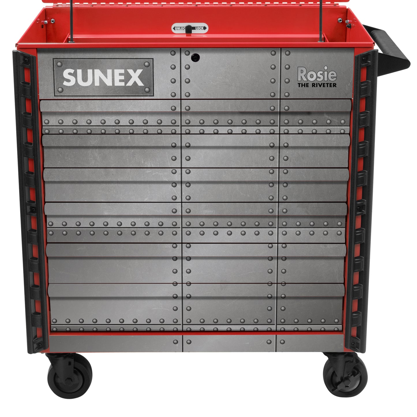 ROSIE THE RIVETER - 39" 6 DRAWER PREMIUM SERVICE CART - RED