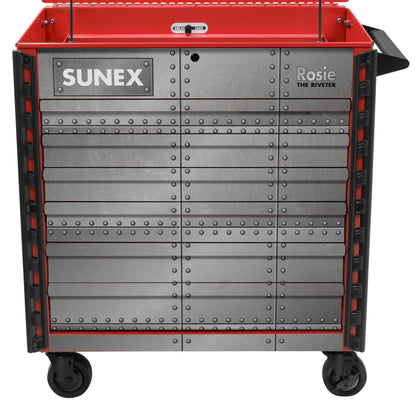 ROSIE THE RIVETER - 39" 6 DRAWER PREMIUM SERVICE CART - RED