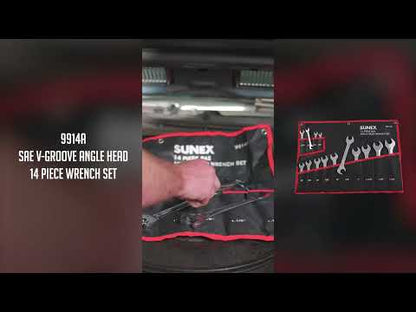 14 PC. FULL POLISH SAE ANGLE HEAD WRENCH SET