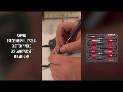 PRECISION PHILLIPS® & SLOTTED 7 PIECE SCREWDRIVER SET IN EVA FOAM