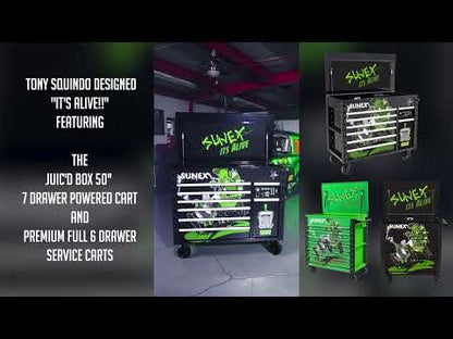 TONY SQUINDO “ITS ALIVE” PREMIUM FULL DRAWER SERVICE CART - LIME GREEN