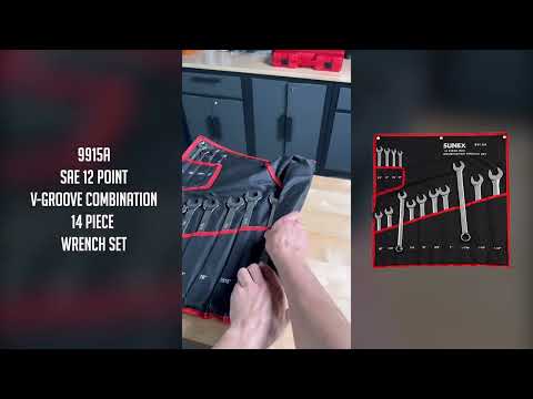 14 Pc. Sae Full Polish V-Groove Combination Wrench Set – SUNEX Tools