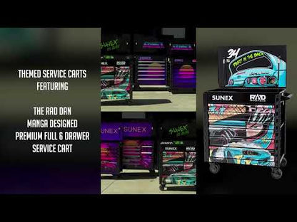 RAD DAN MANGA DESIGNED JUIC’D BOX 50” 7 DRAWER POWERED CART