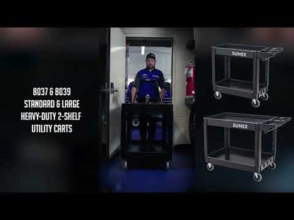 LARGE HEAVY-DUTY 2-SHELF UTILITY CART