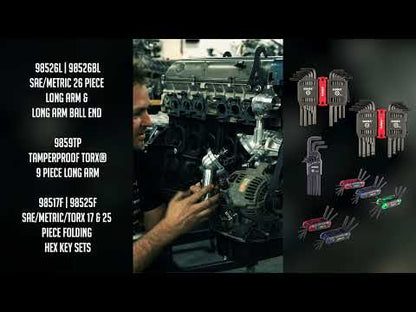 SAE/METRIC/TORX 25 PIECE FOLDING HEX KEY SET, 1.5MM-8MM, 5/64"-1/4", T9-T40