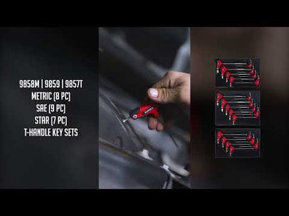 8 PC. T HANDLE, HEX, METRIC HEX KEY SET