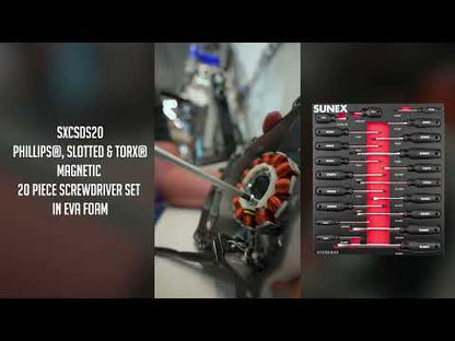 PHILLIPS®, SLOTTED & TORX® MAGNETIC 20 PIECE SCREWDRIVER SET IN EVA FOAM