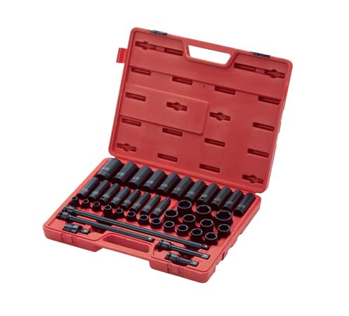 1" inch Drive Master Deep Impact Socket Set SAE and Metric Combination 8Pc case 